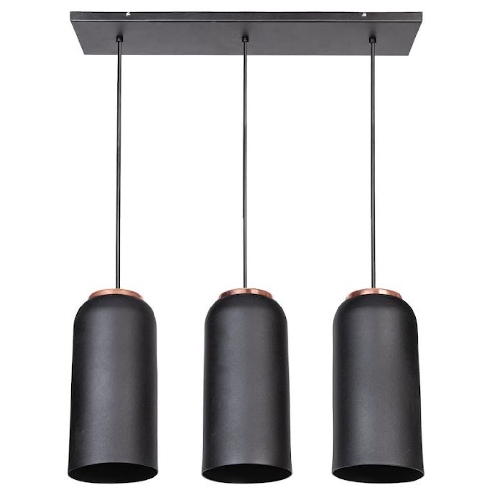 Foto 1 | Luminario Múltiple Colgante Campana Tres Candil Negro Maxxi