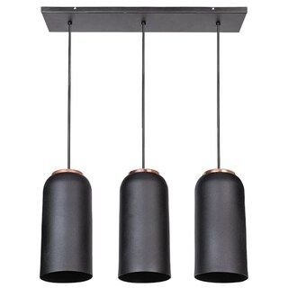 Foto 1 | Luminario Múltiple Colgante Campana Tres Candil Negro Maxxi