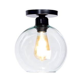 Foto 1 | Plafón de Acero con Vidrio Soplado Transparente Maxxi MX-PF7026/N/TRA Negro