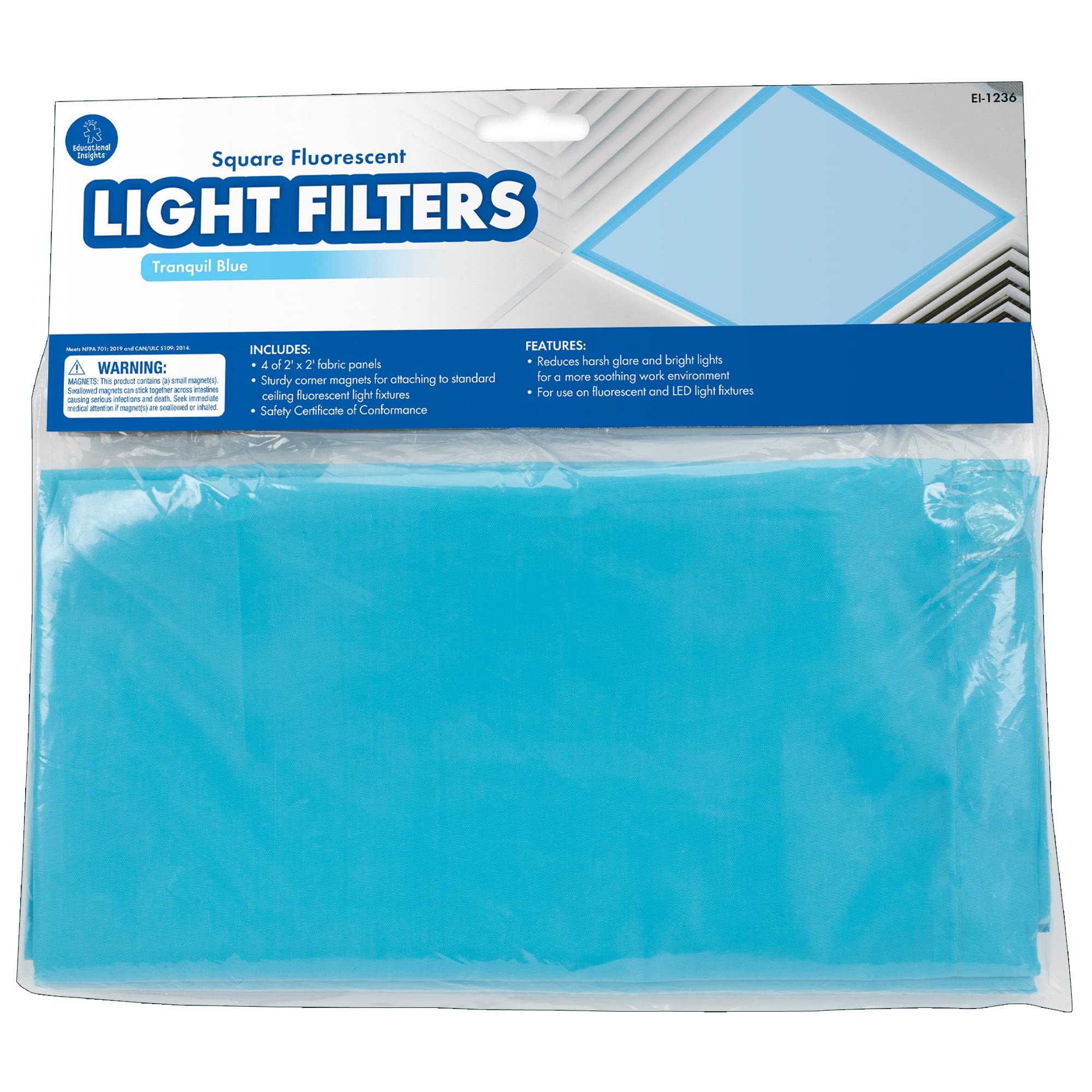 Foto 2 pulgar | Venta Internacional - Filtros De Luz Educational Insights Mini Tranquil Blue De 2 X 2 Pies