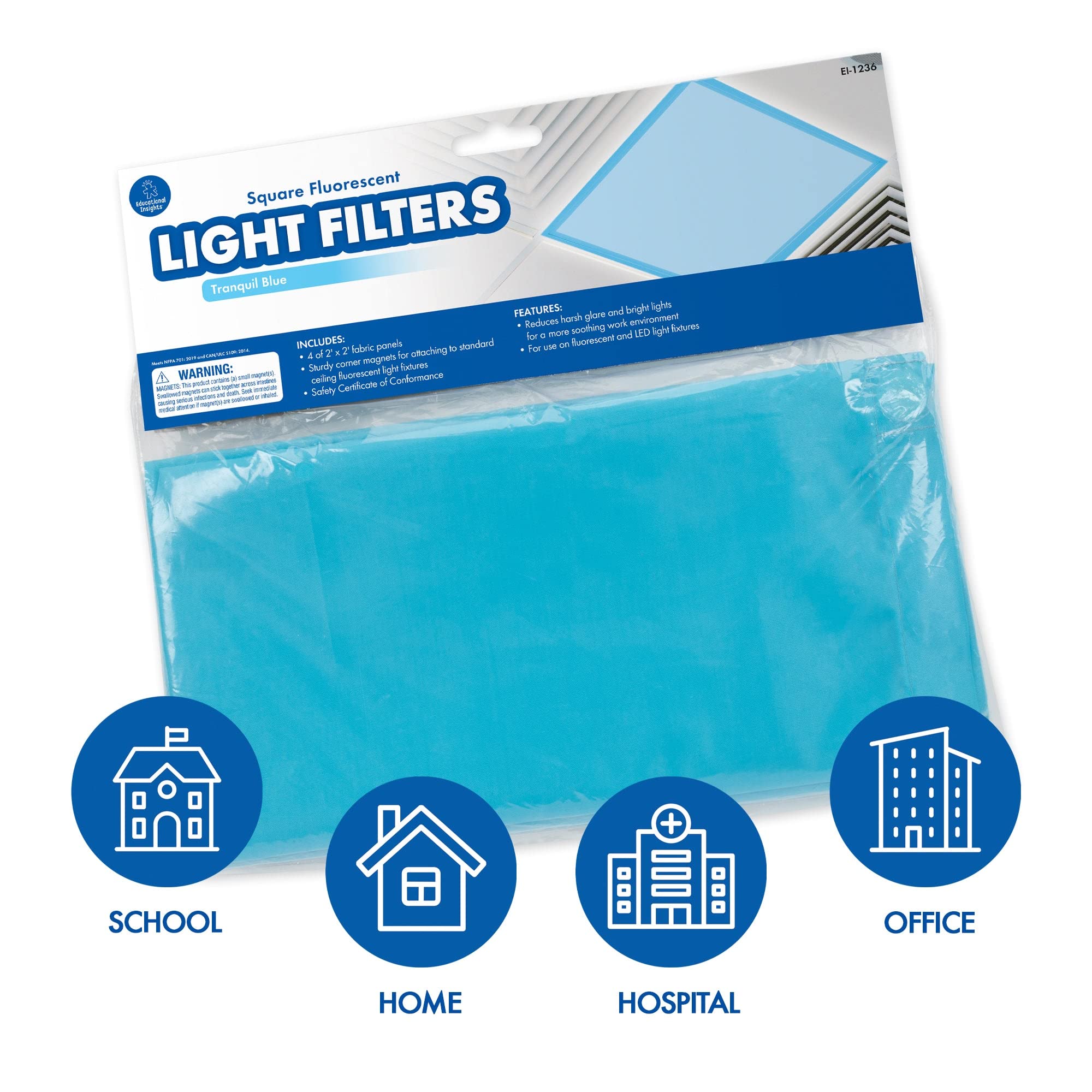 Foto 3 pulgar | Venta Internacional - Filtros De Luz Educational Insights Mini Tranquil Blue De 2 X 2 Pies