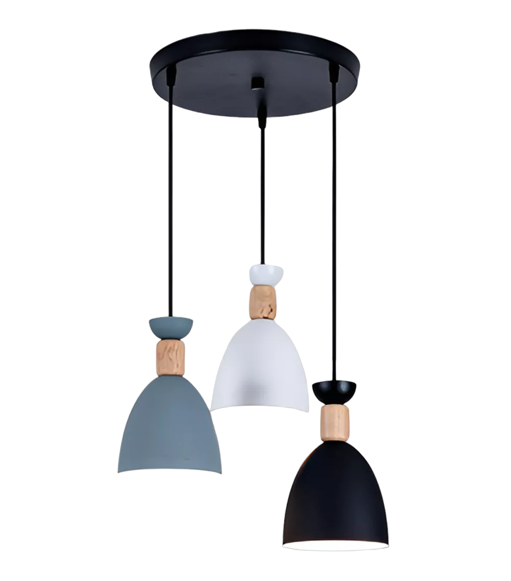 Lámpara De Techo Moderna Decorativas Lámpara Colgante 3 En 1, Gris/negro/blanco