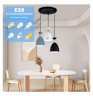 Foto 4 | Lámpara De Techo Moderna Decorativas Lámpara Colgante 3 En 1, Gris/negro/blanco