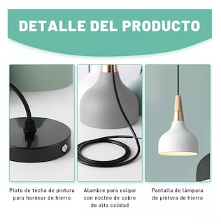 Foto 5 | Lámpara De Techo Colgante Decorativas Moderna Para Hogar, Blanco