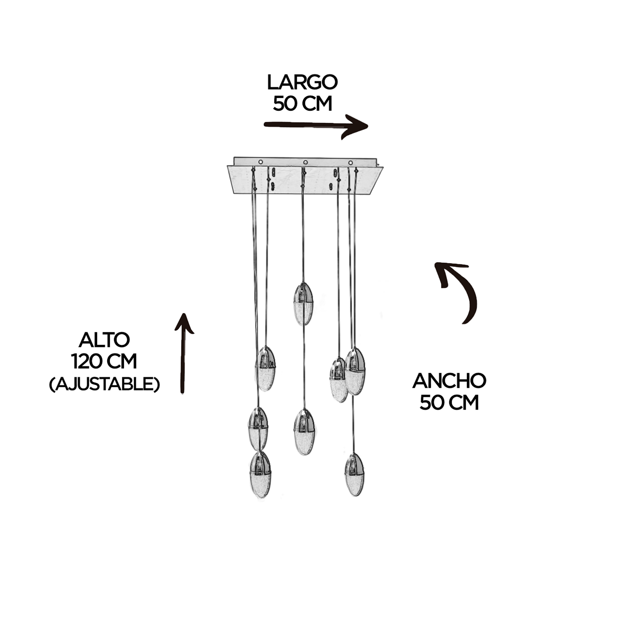 Foto 7 pulgar | Lámpara De Techo Led Flotante Acero Y Cristal De 3 Luces