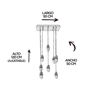 Foto 6 | Lámpara De Techo Led Flotante Acero Y Cristal De 3 Luces