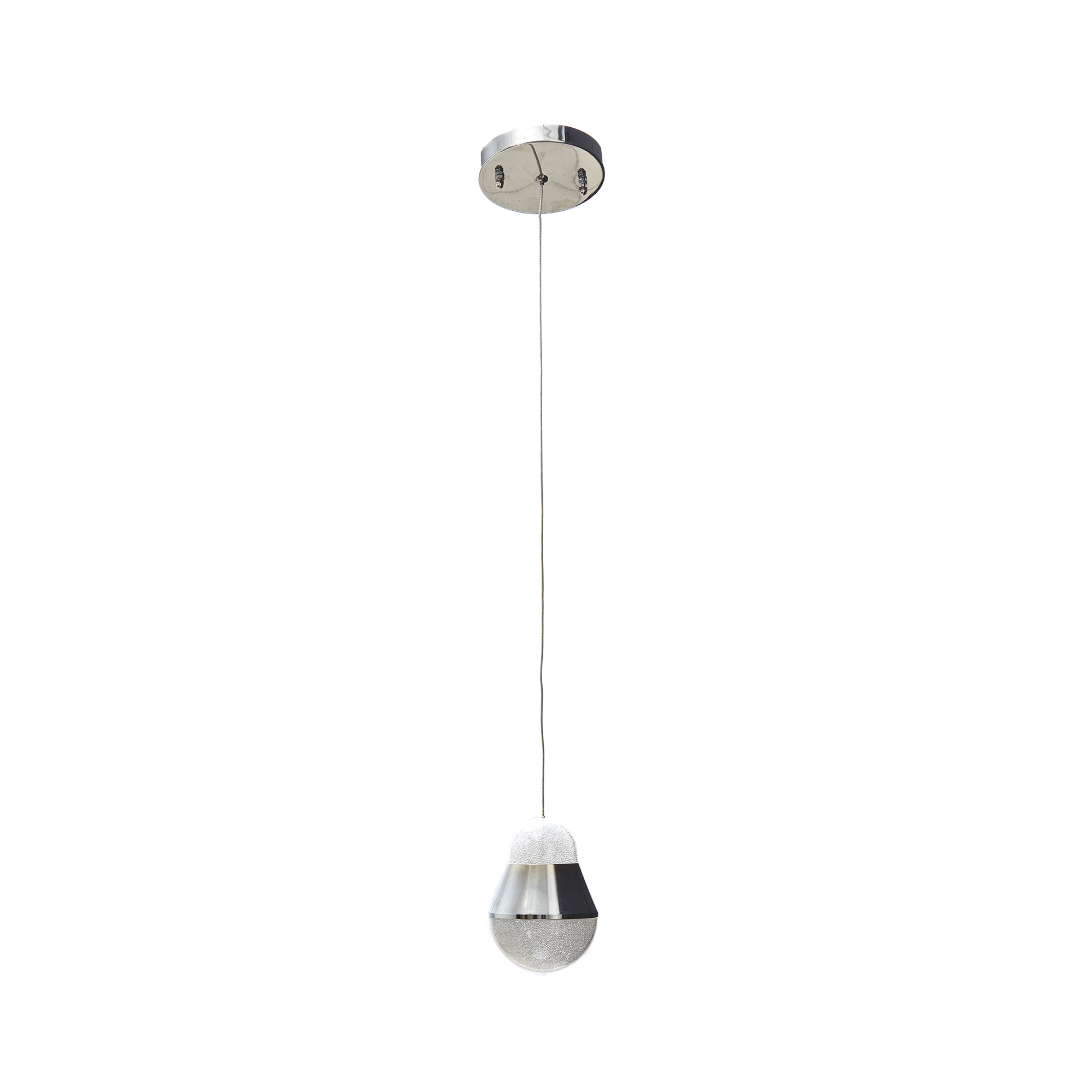 Foto 1 | Lámpara De Techo Led Flotante Acero Inox Y Cristal De 1 Luz