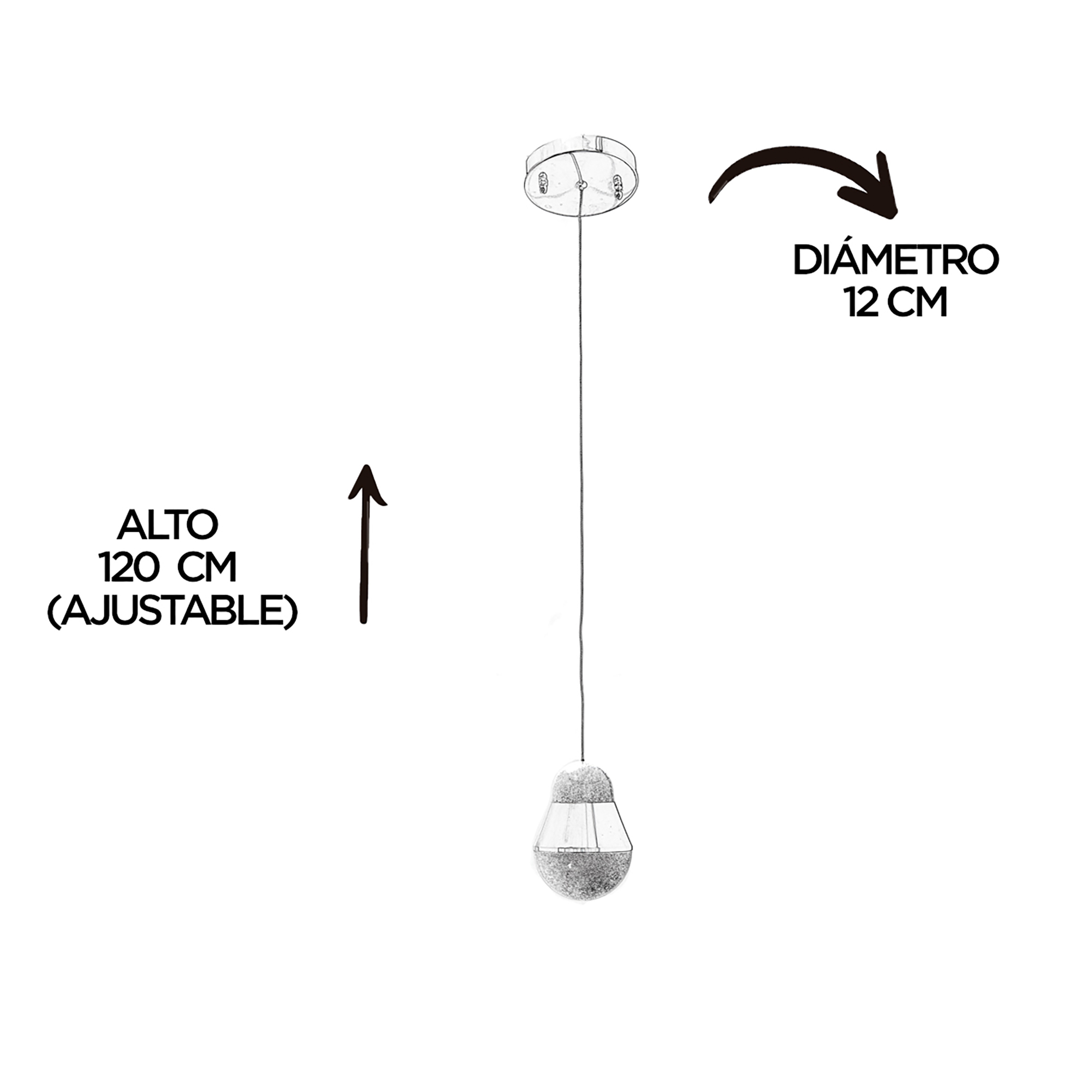 Foto 7 pulgar | Lámpara De Techo Led Flotante Acero Inox Y Cristal De 1 Luz
