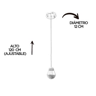 Foto 6 | Lámpara De Techo Led Flotante Acero Inox Y Cristal De 1 Luz