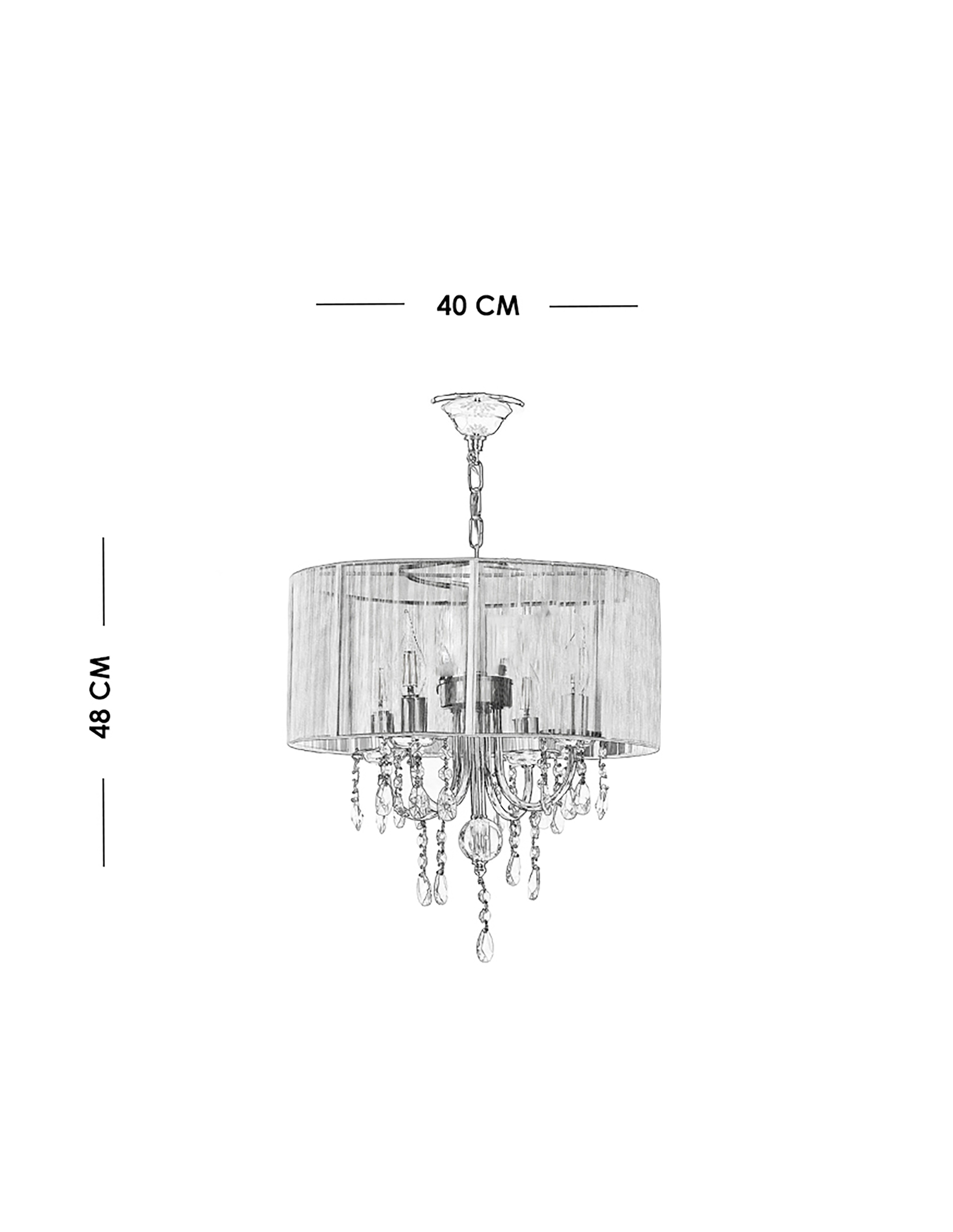 Foto 6 | Candil Colgante Gamalux Cristal Palace Canario de 4 Luces