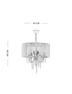 Foto 6 | Candil Colgante Gamalux Cristal Palace Canario de 4 Luces