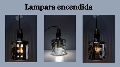 Foto 2 | Lámpara de Techo Dorada Ajustable