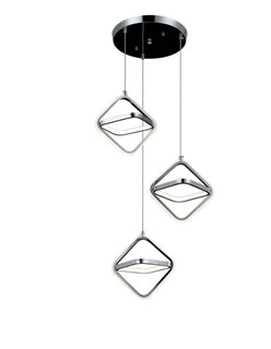 Foto 1 | Lampara Colgante Triangular Plateada 3 Luces