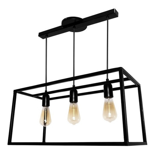 Foto 2 pulgar | Luminario Candil Rejilla Rectangular Acero Maxxi Mx-cl7023/n Negro