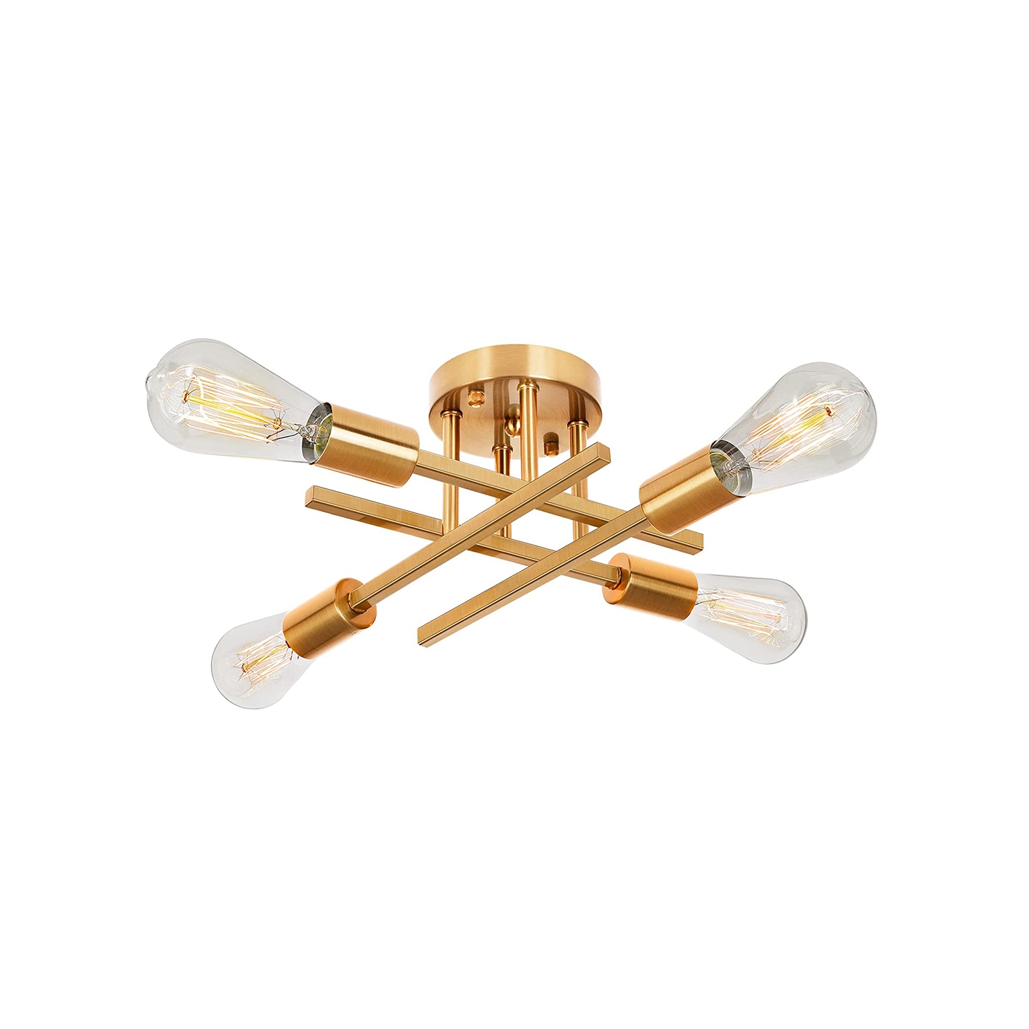 Foto 2 pulgar | Lámpara de Techo Moderna de Metal Dorado con 4 Bombillas - Venta Internacional