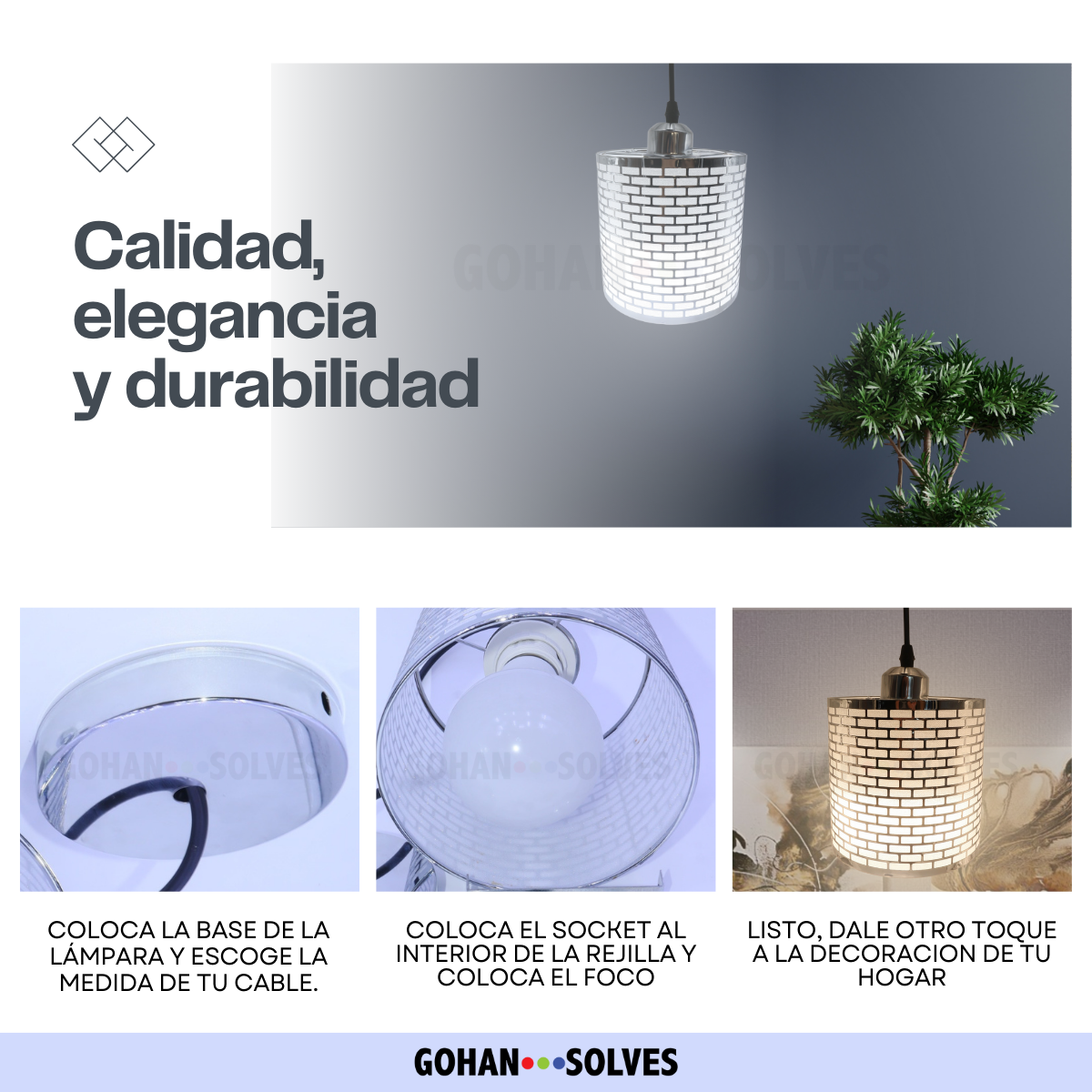 Foto 7 pulgar | Lámpara Colgante Moderna Decorativa para Interiores