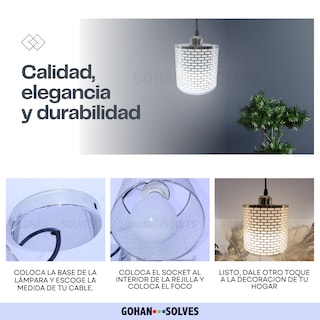 Foto 6 | Lámpara Colgante Moderna Decorativa para Interiores