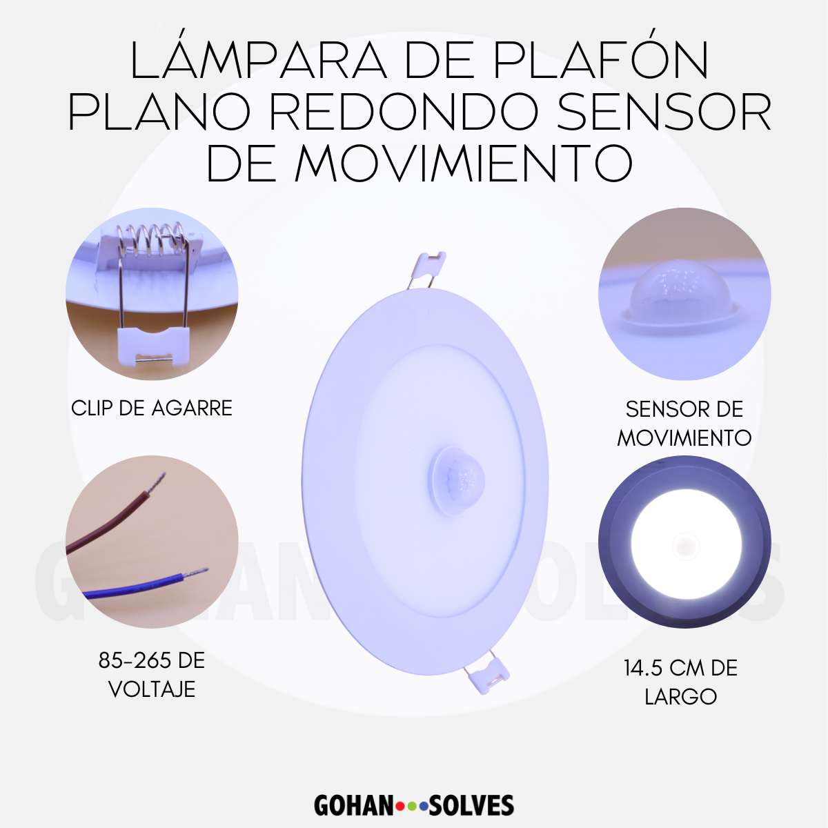 Foto 4 | Plafon Led 9w C/ Sensor de Movimiento Luz Blanca