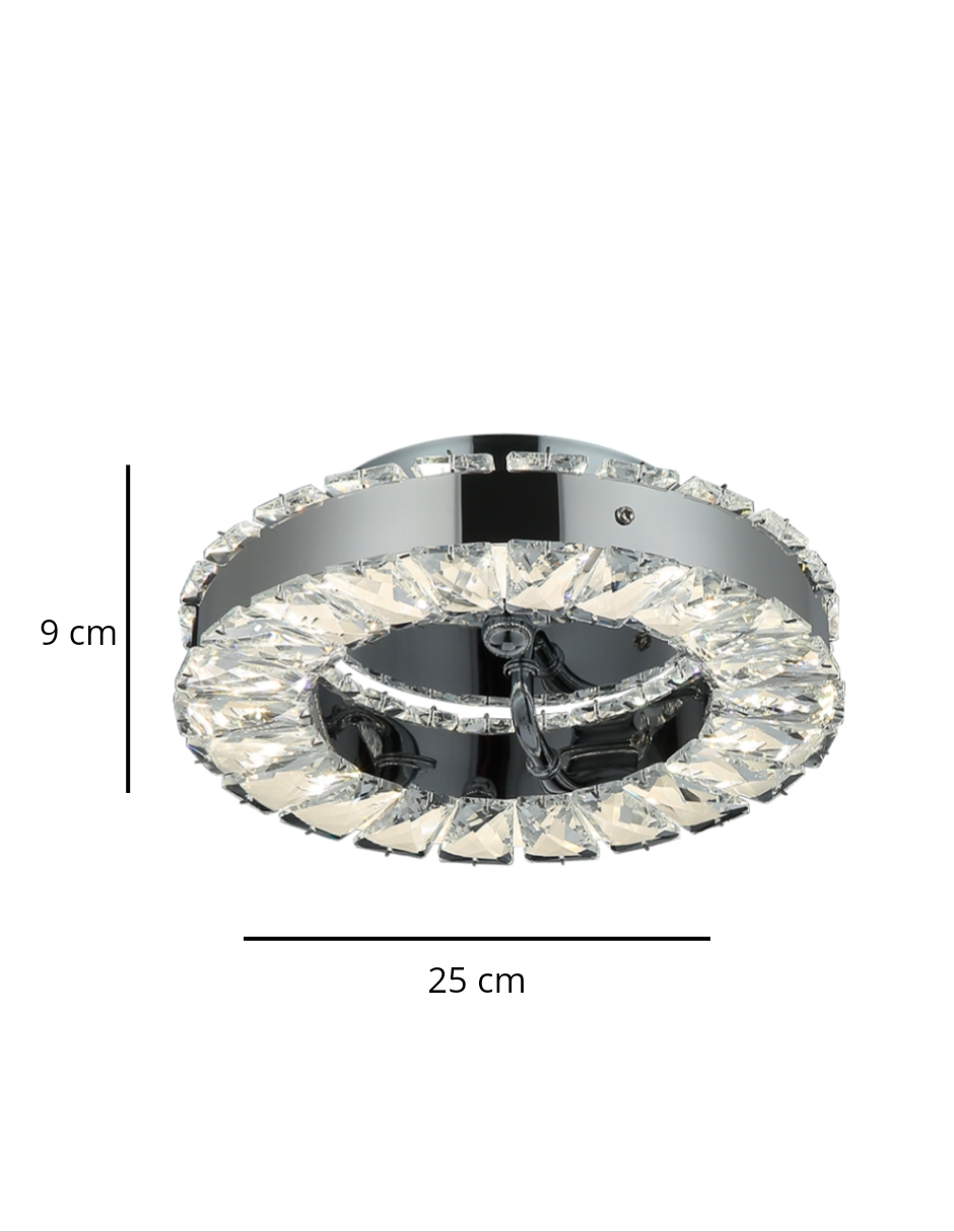 Foto 4 pulgar | Lámpara de Techo LED Cromada Redonda con 3 Opciones de Luz