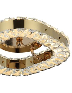 Foto 2 | Plafón LED de Cristal Dorado Cuadrado con 3 Opciones de Luz