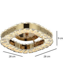 Foto 3 | Plafón LED de Cristal Dorado Cuadrado con 3 Opciones de Luz