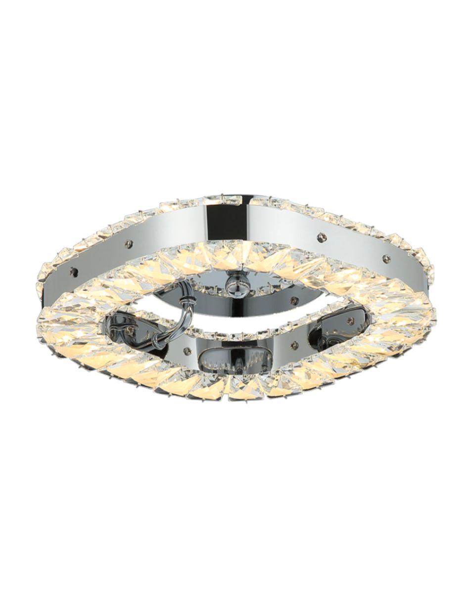 Foto 2 pulgar | Plafón LED de Cristal Plateado Cuadrado con 3 Opciones de Luz