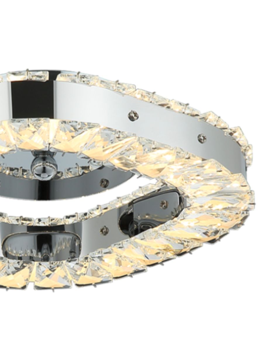 Foto 3 pulgar | Plafón LED de Cristal Plateado Cuadrado con 3 Opciones de Luz