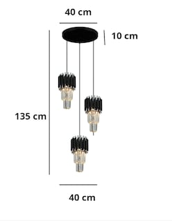 Foto 3 | Lampara Colgante de 3 Luces Cristal Plateado
