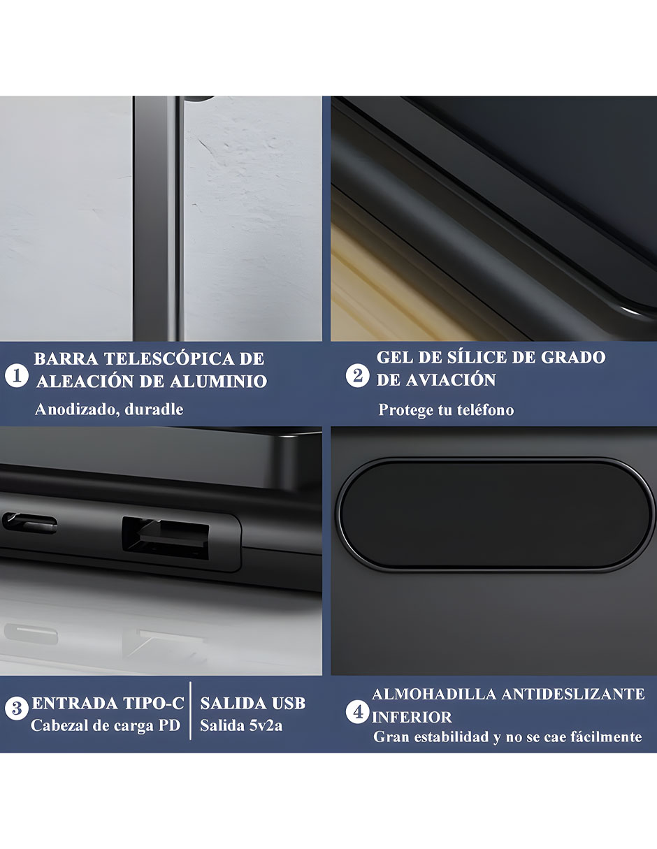 Foto 4 pulgar | Lámparas De Mesa De Plegable Carga De Inalambrica Ajustable