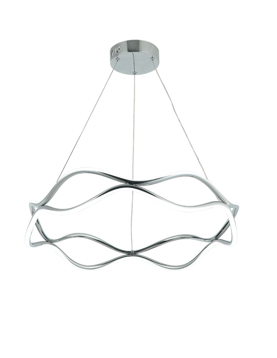 Foto 1 | Lámpara Colgante Iluminación Luz Vic LED Plateada de Diseño Moderno