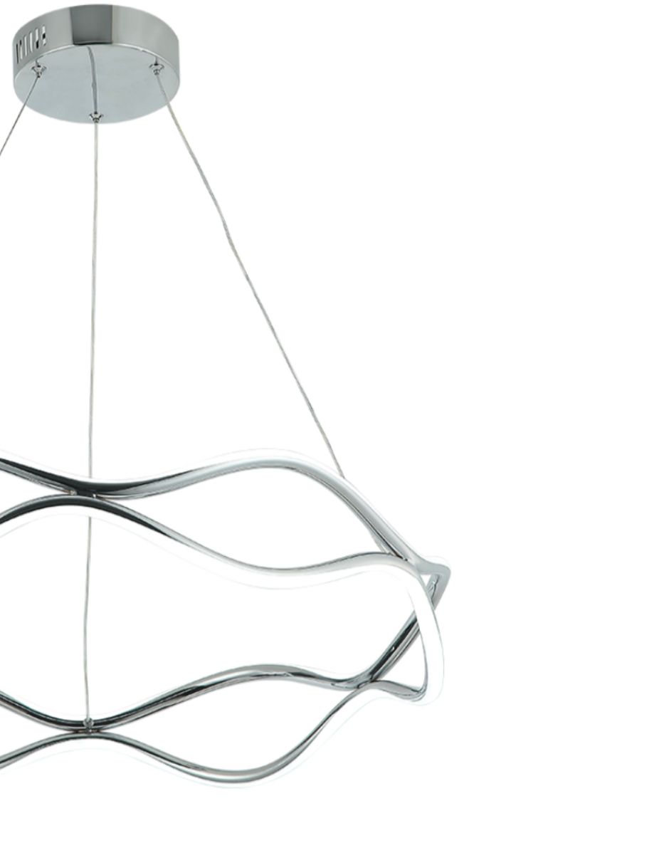 Foto 3 pulgar | Lámpara Colgante Iluminación Luz Vic LED Plateada de Diseño Moderno