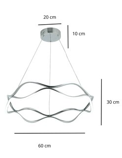 Foto 3 | Lámpara Colgante Iluminación Luz Vic LED Plateada de Diseño Moderno