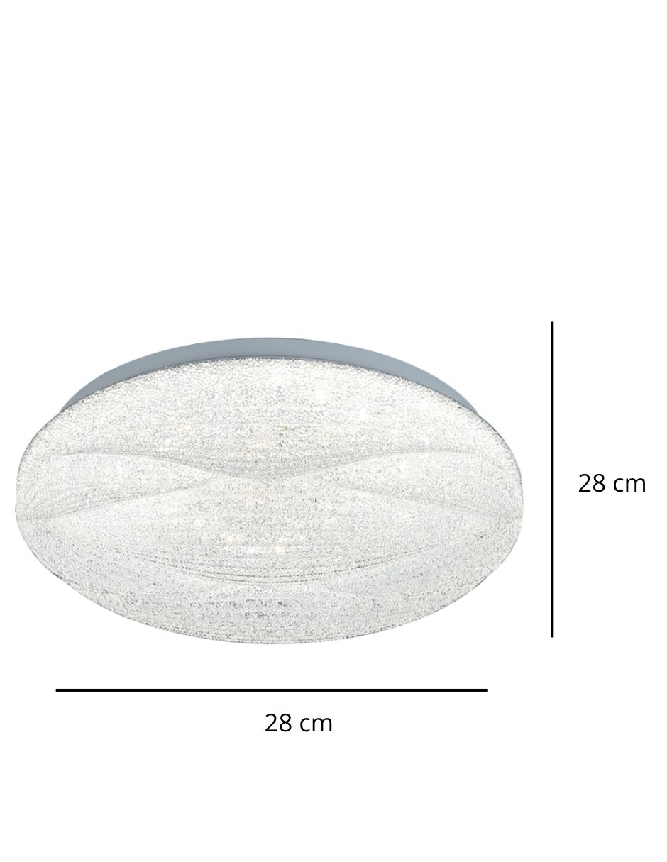 Foto 4 pulgar | Lámpara de Techo Redonda de Cristal con 3 Opciones de Luz