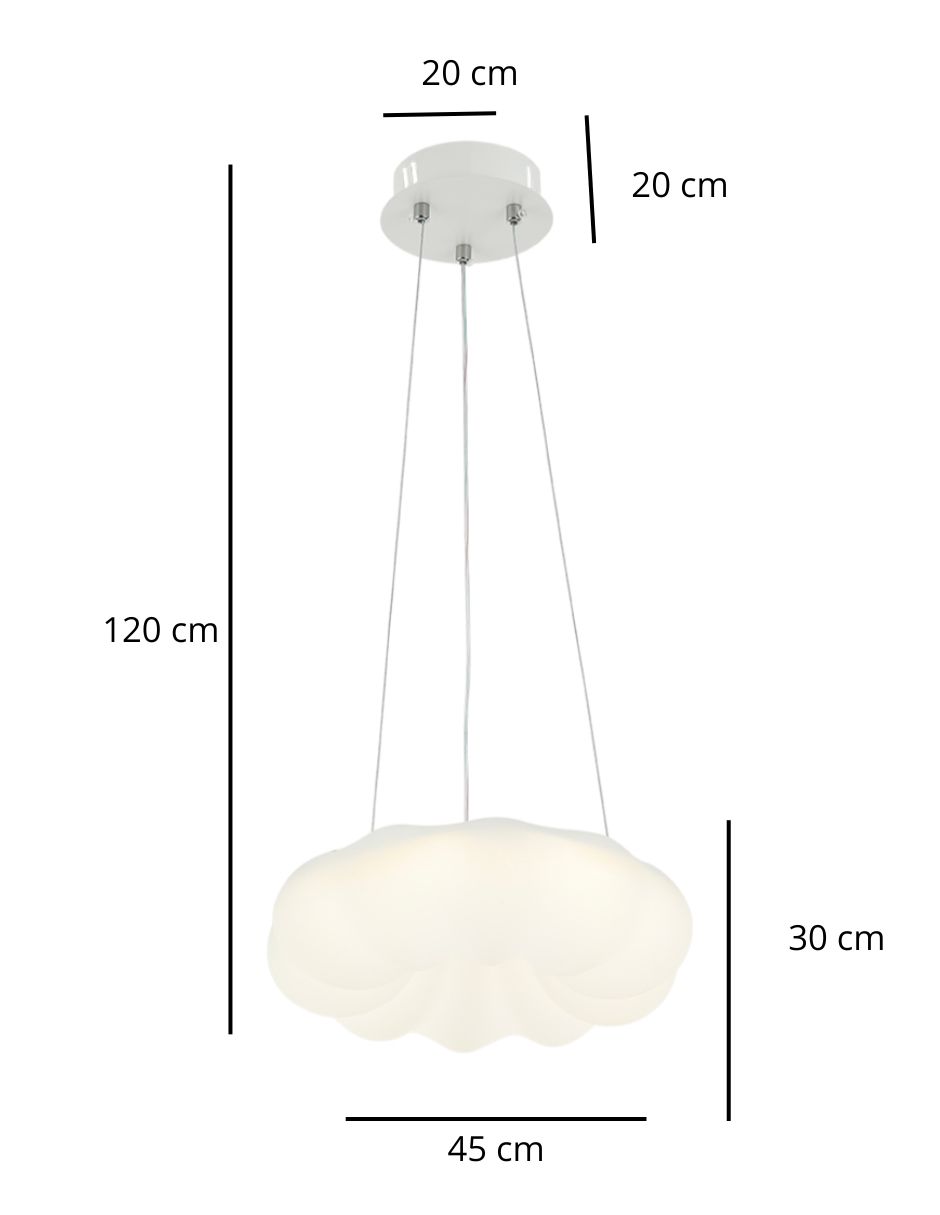 Foto 4 pulgar | Lámpara Colgante Led Nube Blanca 45 cm