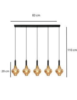 Foto 3 | Lampara Colgante De Cristal 5 Luces