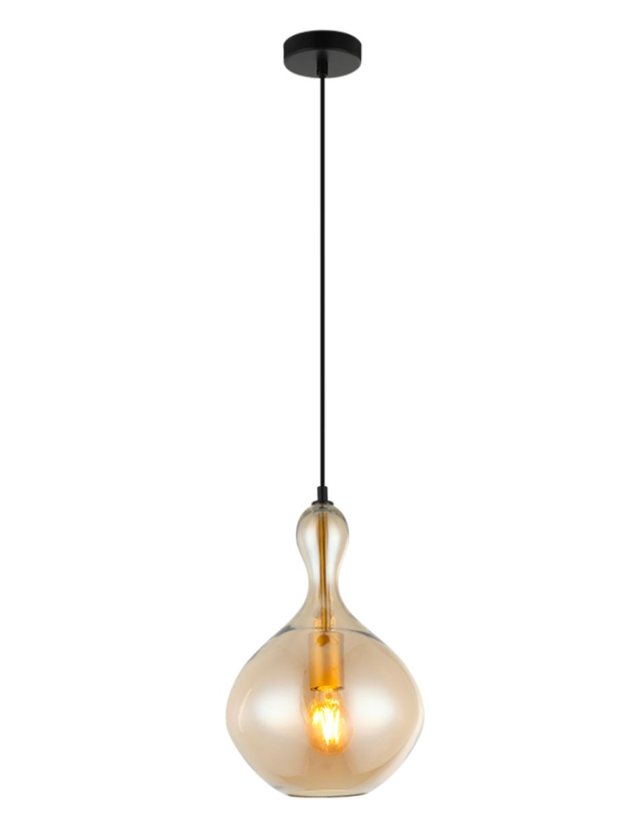 Foto 1 | Lámpara Colgante Iluminación Luz Vic Pera de Cristal Ambar