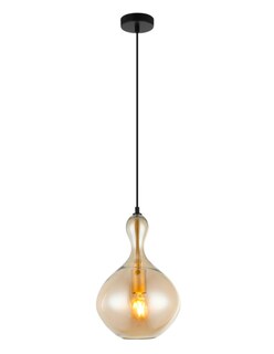 Foto 1 | Lámpara Colgante Iluminación Luz Vic Pera de Cristal Ambar