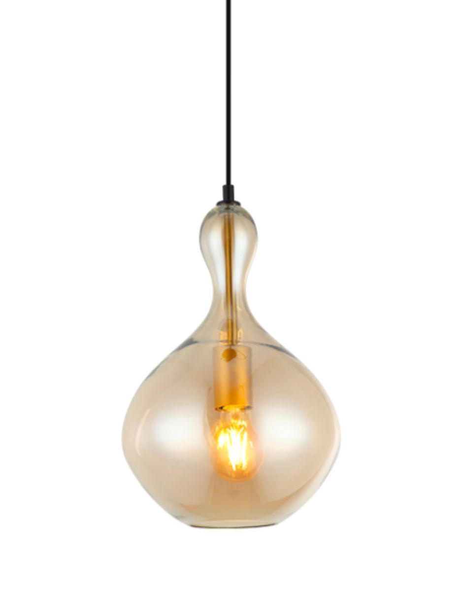 Foto 2 | Lámpara Colgante Iluminación Luz Vic Pera de Cristal Ambar