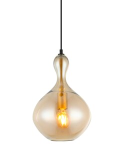 Foto 2 | Lámpara Colgante Iluminación Luz Vic Pera de Cristal Ambar