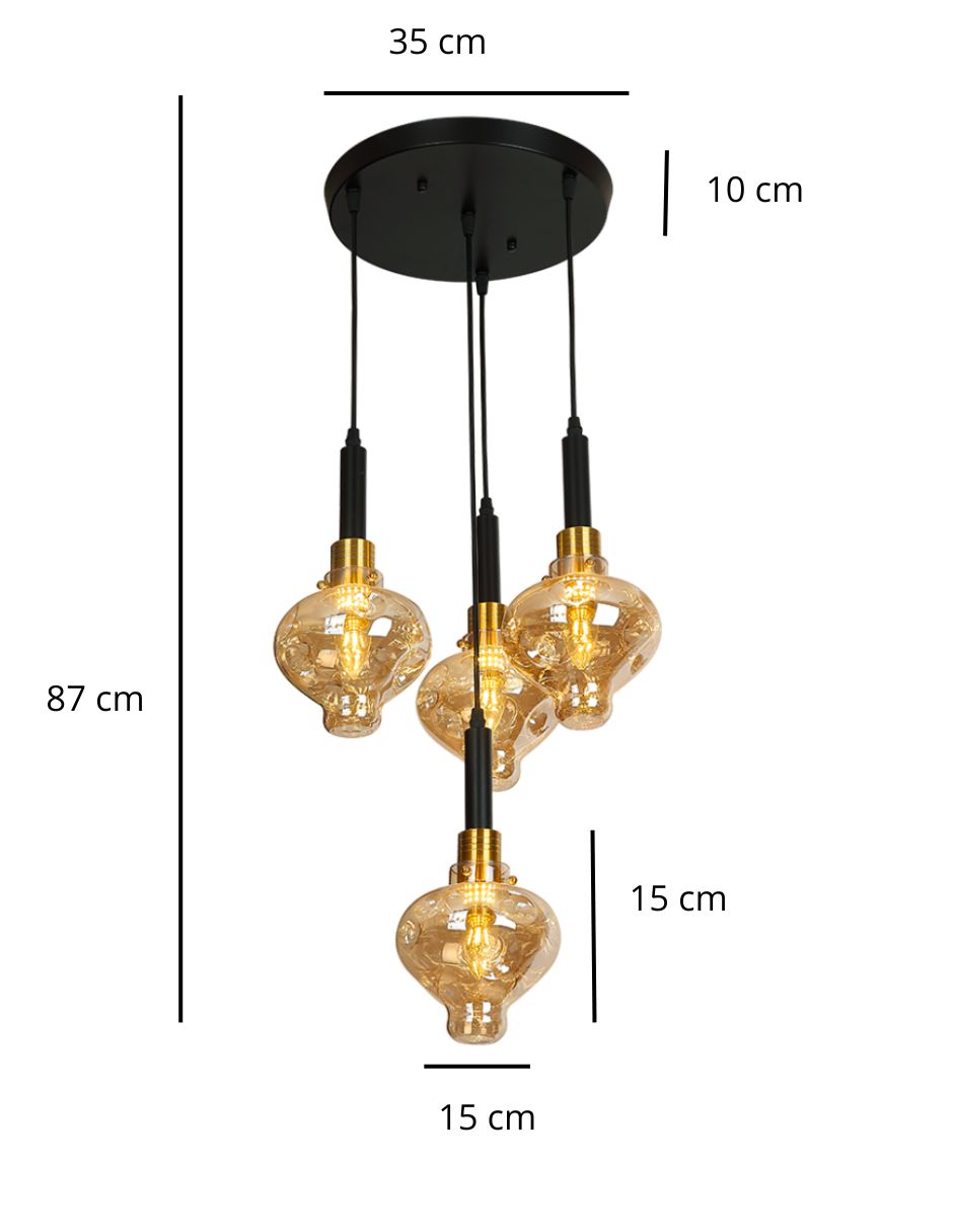 Foto 4 pulgar | Lampara Colgante 3 Luces Cristal