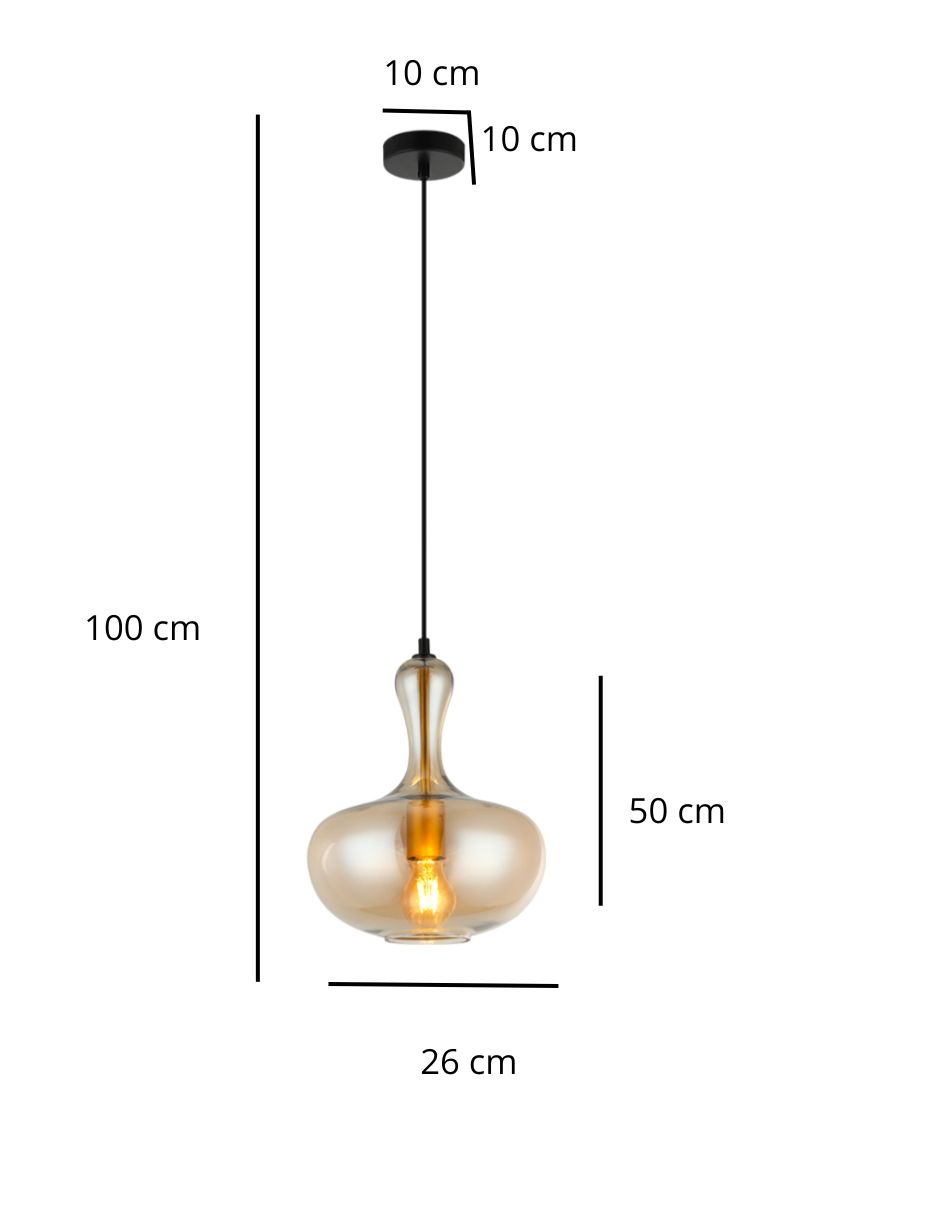 Foto 3 | Lámpara Colgante Iluminación Luz Vic Cristal Ambar