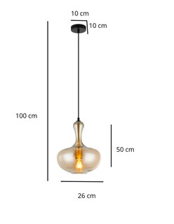 Foto 3 | Lámpara Colgante Iluminación Luz Vic Cristal Ambar