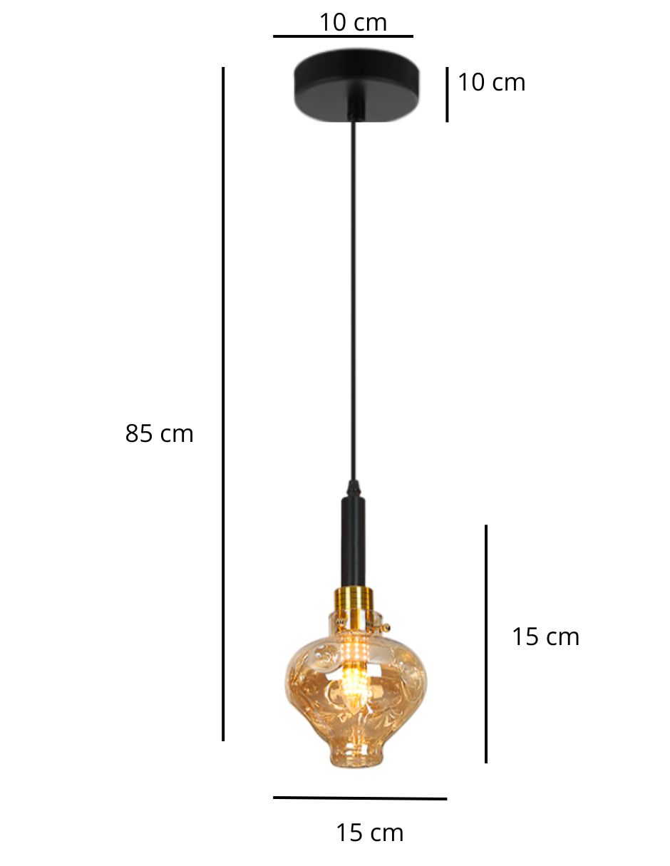 Foto 4 pulgar | Lampara Colgante Cristal 1 Luz