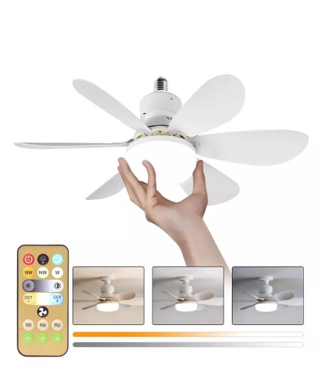Ventilador De Techo Led Lukito: 52cm Lampara Ventilador Instalación Fácil, Control Remoto, Incluye Expansor Y Bas $904