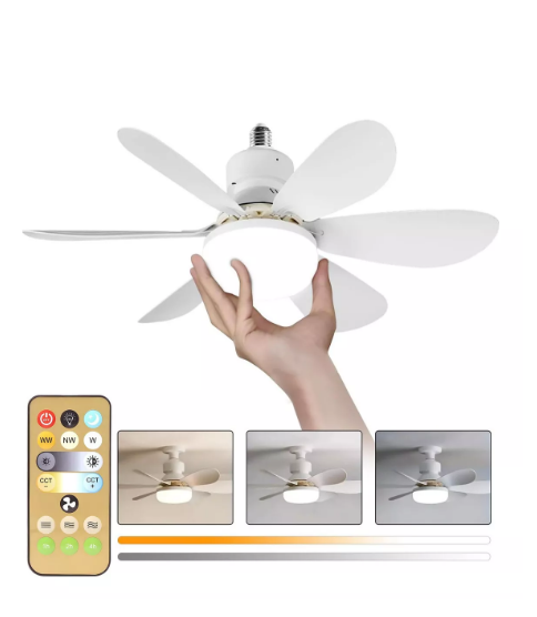 Ventilador De Techo Led Lukito: 52cm Lampara Ventilador Instalación Fácil, Control Remoto, Incluye Expansor Y Bas