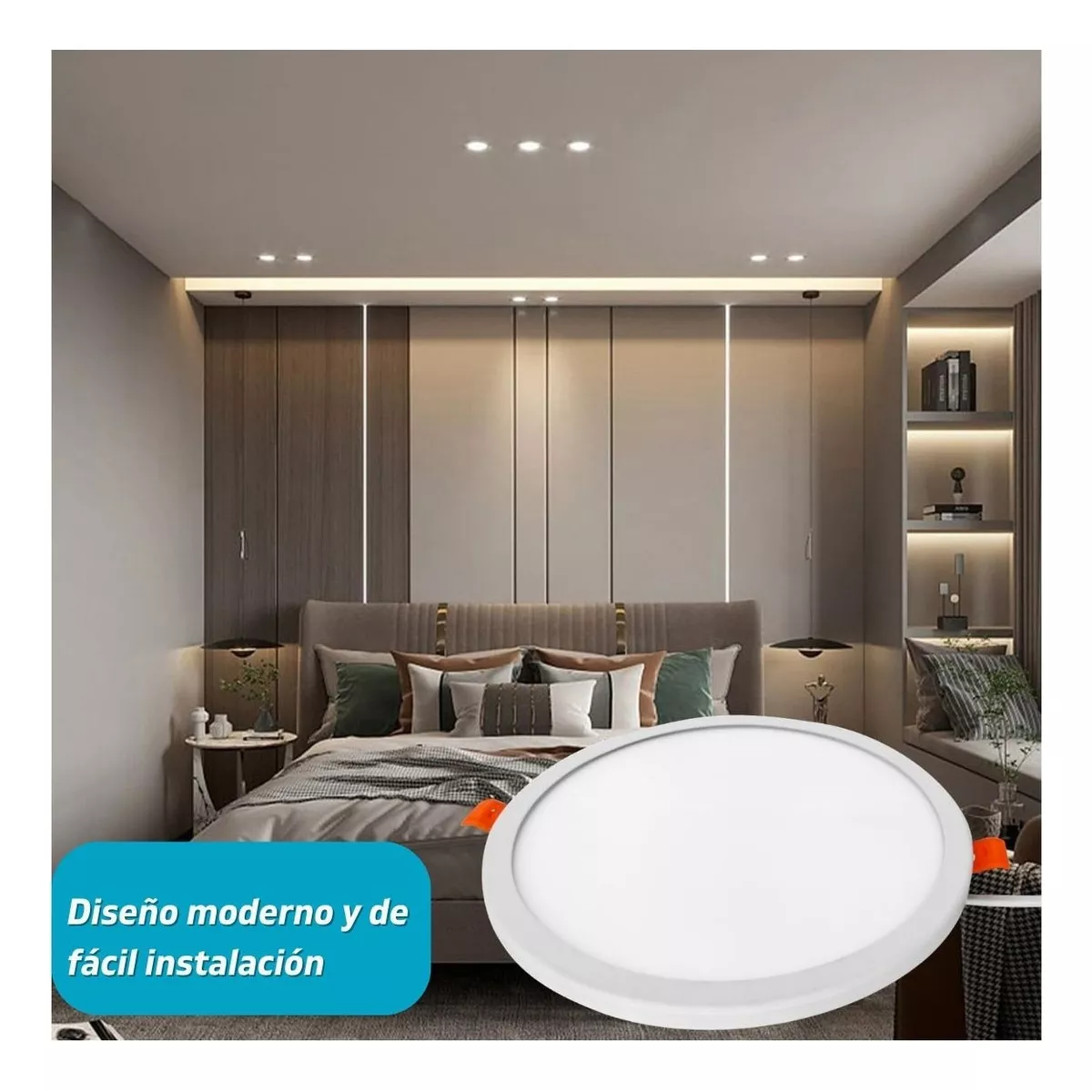 Foto 4 pulgar | Lampara Luminaria Luz 18w Ajustable 175mm Diametro 5 Piezas Eo Safe Imports Esi-14904 Blanco