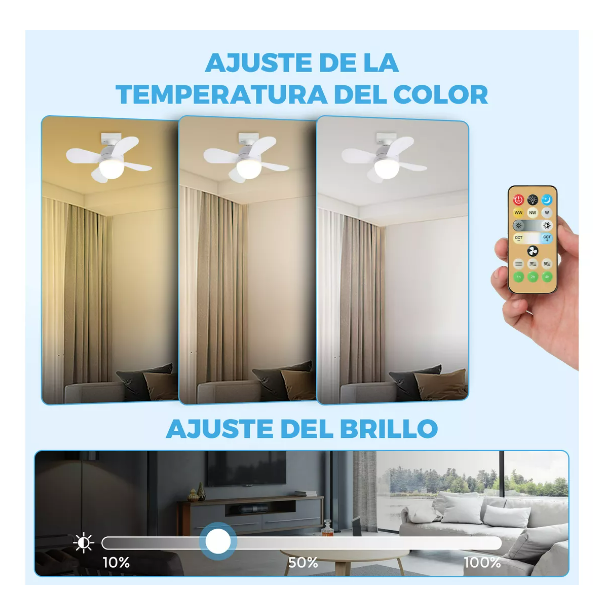 Foto 5 pulgar | Ventilador de Techo Wünd Moderno con Luz y Control Remoto 4 Aspas