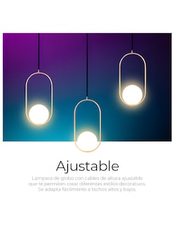 Foto 5 | Lámpara De Techo Moderna Candelabro De Globo Colgante Latón
