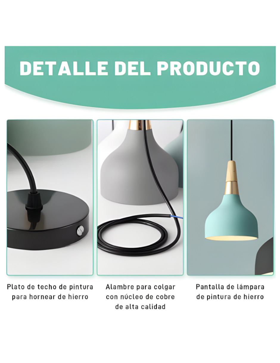 Foto 5 pulgar | Lámpara De Techo Colgante Decorativas Moderna Para Hogar