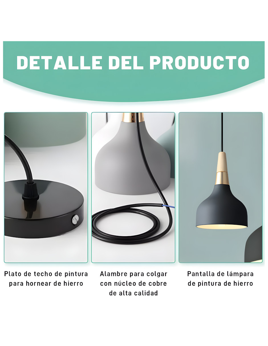 Foto 7 pulgar | Lámpara De Techo Colgante Decorativas Moderna Para Hogar